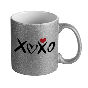 xoxo, Κούπα Ασημένια Glitter που γυαλίζει, κεραμική, 330ml