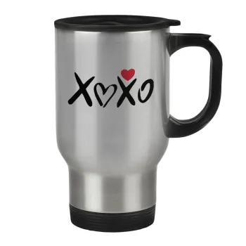 xoxo, Stainless steel travel mug with lid, double wall 450ml