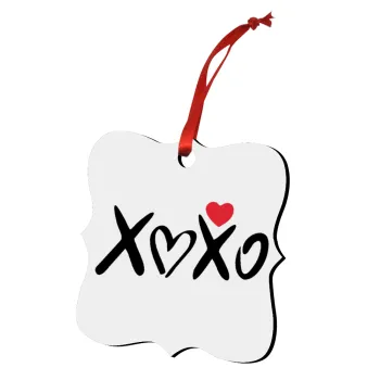 xoxo, Christmas ornament polygon wooden 7.5cm