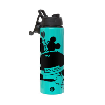 Love Car, Metallic water bottle with safety lid, 850ml aluminum