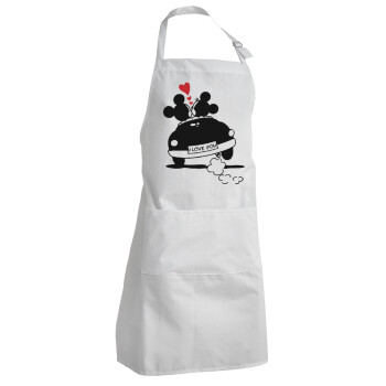 Love Car, Adult Chef Apron (with sliders and 2 pockets)