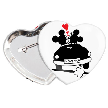 Love Car, Κονκάρδα παραμάνα καρδιά (57x52mm)