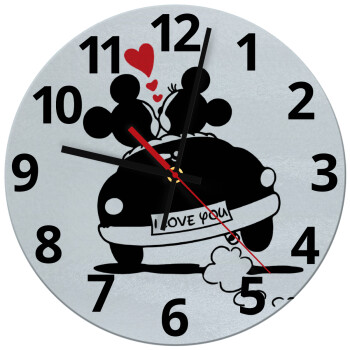 Love Car, Ρολόι τοίχου γυάλινο (30cm)