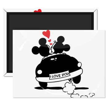 Love Car, Ορθογώνιο μαγνητάκι ψυγείου διάστασης 9x6cm
