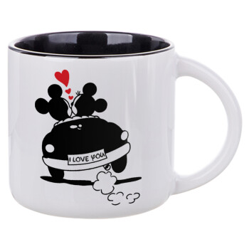 Love Car, Κούπα κεραμική 400ml Λευκή/Μαύρη