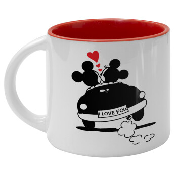 Love Car, Κούπα κεραμική 400ml Λευκή/Κόκκινη