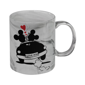 Love Car, Mug ceramic marble style, 330ml