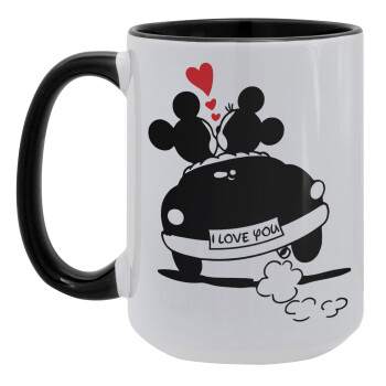 Love Car, Κούπα Mega 15oz, κεραμική Μαύρη, 450ml