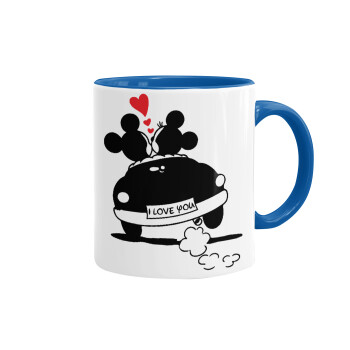 Love Car, Mug colored blue, ceramic, 330ml
