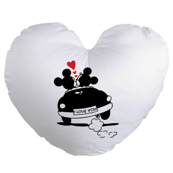 Love Car, Μαξιλάρι καναπέ καρδιά 40x40cm περιέχεται το  γέμισμα