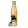 Glitter gold stainless steel thermos bottle, double-walled, 500ml