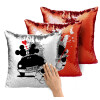 Μαξιλάρι καναπέ Μαγικό Κόκκινο με πούλιες 40x40cm περιέχεται το γέμισμα