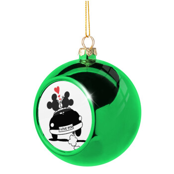 Love Car, Χριστουγεννιάτικη μπάλα δένδρου Πράσινη 8cm