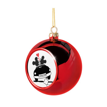 Love Car, Christmas tree ball Red 8cm