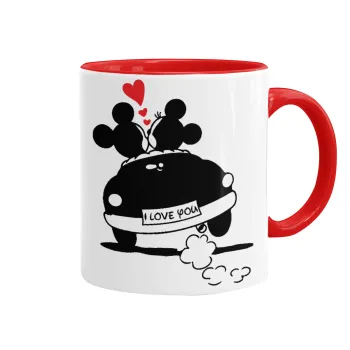 Love Car, Mug colored red, ceramic, 330ml