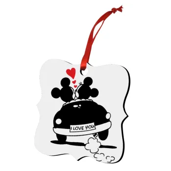 Love Car, Στολίδι Χριστουγεννιάτικο στολίδι polygon ξύλινο 7.5cm