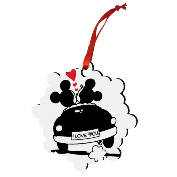 Love Car, Στολίδι Χριστουγεννιάτικο στολίδι snowflake ξύλινο 7.5cm