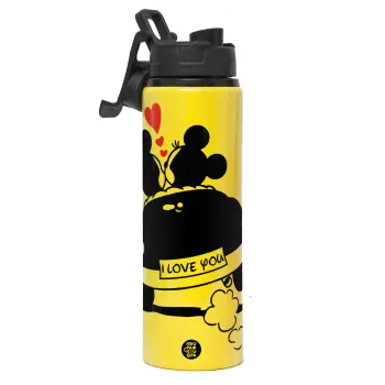 Love Car, Μεταλλικό παγούρι νερού με καπάκι ασφαλείας, αλουμινίου 850ml