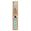 Easter Set, wooden keychain & aromatic flat Easter candle (30cm) (TURQUOISE)