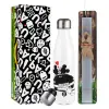 Easter candle, metallic white thermos bottle (500ml) & aromatic flat candle (30cm) (GRAY)