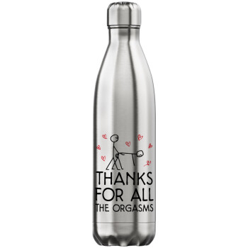 Thanks for all the orgasms, Inox (Stainless steel) hot metal mug, double wall, 750ml