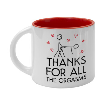 Thanks for all the orgasms, Κούπα κεραμική 400ml Λευκή/Κόκκινη