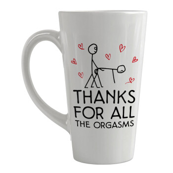 Thanks for all the orgasms, Κούπα κωνική Latte Μεγάλη, κεραμική, 450ml