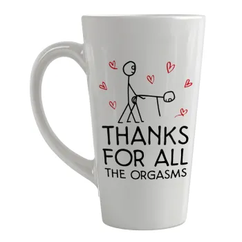 Thanks for all the orgasms, Κούπα κωνική Latte Μεγάλη, κεραμική, 450ml