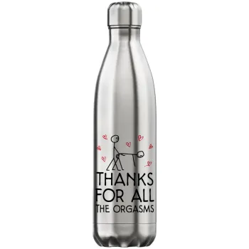 Thanks for all the orgasms, Inox (Stainless steel) hot metal mug, double wall, 750ml