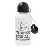 Metal water bottle, White, aluminum 500ml