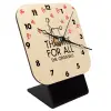 Quartz Table clock in natural wood (10cm)