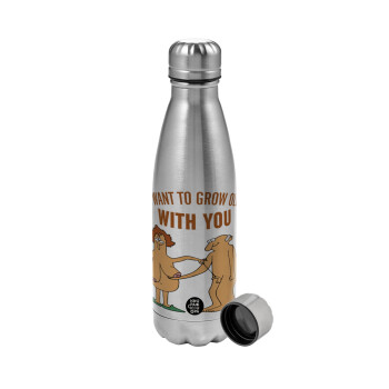 I want to grow old with you, Metallic water bottle, stainless steel, 750ml