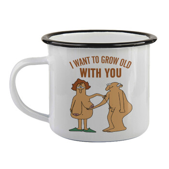 I want to grow old with you, Κούπα εμαγιέ με μαύρο χείλος 360ml