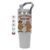 GREY color, 890ml (30oz) stainless Steel Tumbler with Handle