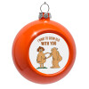 Orange Christmas tree ornament bauble 8cm