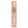 Easter Set, wooden keychain & scented flat Easter candle (30cm) (PINK)