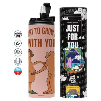 I want to grow old with you, Tumbler stainless steel PINK 600ml