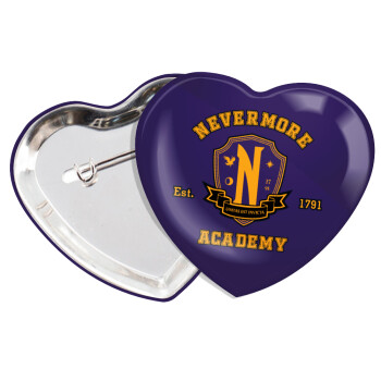 Wednesday Nevermore Academy University, Κονκάρδα παραμάνα καρδιά (57x52mm)
