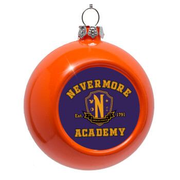 Wednesday Nevermore Academy University, Orange Christmas tree ornament bauble 8cm