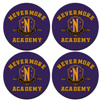Wednesday Nevermore Academy University, ΣΕΤ 4 Σουβέρ ξύλινα στρογγυλά (9cm)