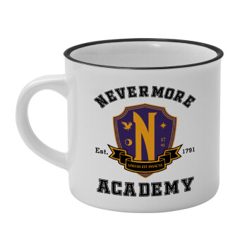 Wednesday Nevermore Academy University, Κούπα κεραμική vintage Λευκή/Μαύρη 230ml