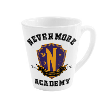 Wednesday Nevermore Academy University, Κούπα κωνική Latte Λευκή, κεραμική, 300ml