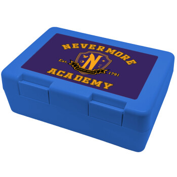 Wednesday Nevermore Academy University, Παιδικό δοχείο κολατσιού ΜΠΛΕ 185x128x65mm (BPA free πλαστικό)