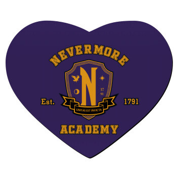 Wednesday Nevermore Academy University, Mousepad heart 23x20cm