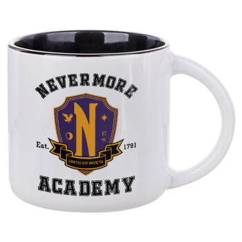 Wednesday Nevermore Academy University, Κούπα κεραμική 400ml Λευκή/Μαύρη