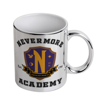 Wednesday Nevermore Academy University, Κούπα κεραμική, ασημένια καθρέπτης, 330ml