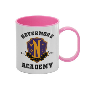 Wednesday Nevermore Academy University, Κούπα (πλαστική) (BPA-FREE) Polymer Ροζ για παιδιά, 330ml