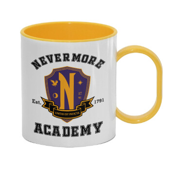 Wednesday Nevermore Academy University, Κούπα (πλαστική) (BPA-FREE) Polymer Κίτρινη για παιδιά, 330ml
