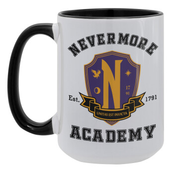 Wednesday Nevermore Academy University, Κούπα Mega 15oz, κεραμική Μαύρη, 450ml
