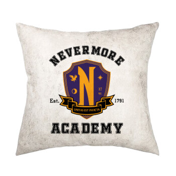 Wednesday Nevermore Academy University, Μαξιλάρι καναπέ Δερματίνη Γκρι 40x40cm με γέμισμα